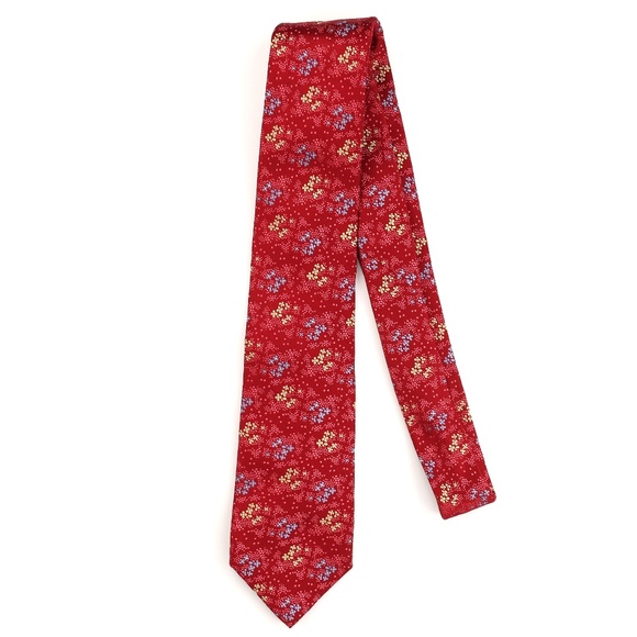 Charles Tyrwhitt Silk Neck Tie Red Floral Patern - Picture 4 of 6